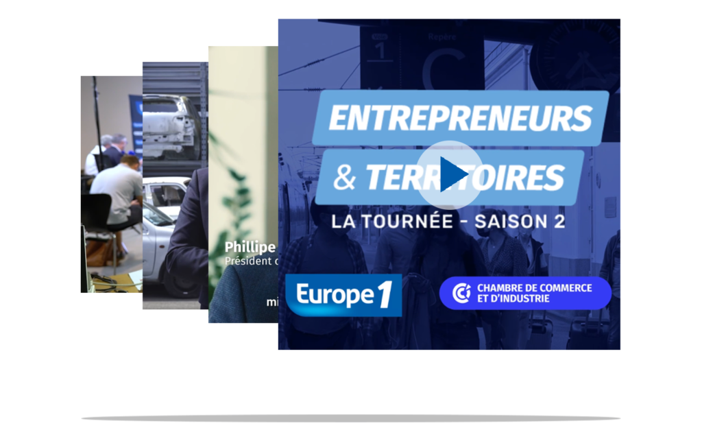 Visuel des vidéos réalisées pour la CCI au long de la Tournée : "Entrepreneurs et territoires"