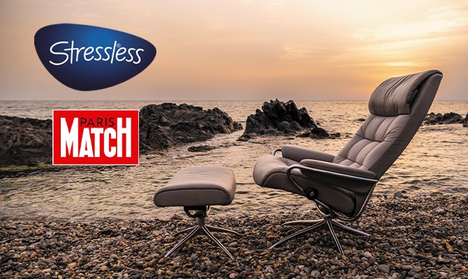 Vignette d'illustration de l'opération spéciale Paris Match et Stressless. Pour illustrer la nouvelle gamme Stressless, et plus globalement les valeurs de la marque, Paris Match propose de les voir à travers l’œil et le talent de la jeune génération d’artistes.