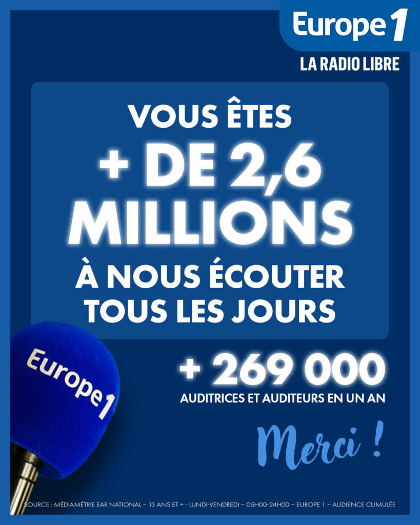 Audiences Europe 1 Avril 2025